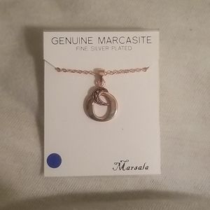 Moon Silver Plated Marcasite Necklace